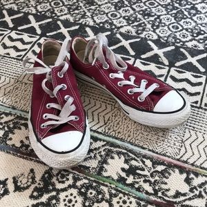 Maroon Converse All-Star sneakers